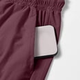 thumbnail image 6 of Hurxie Men Mens Shorts Casual Waist Elastic Button Golf Beach Shorts with Pockets Wine,L, 6 of 7