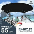 thumbnail image 2 of Knox B33-T33Z-Z3 73-78 in. Universal 3 Bow Bimini Tops for Boats with Detachable Mesh Sidewalls, 900D Marine Canvas, Sun Shade Boat Canopy Kit, Mesh, 2 of 6