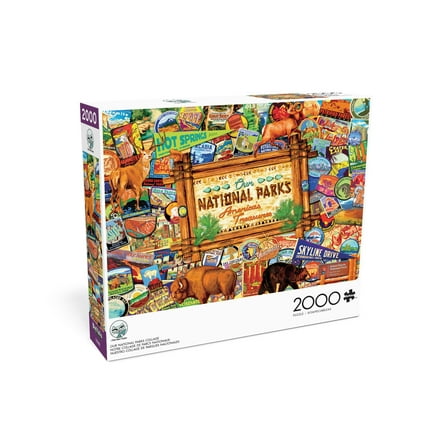 Buffalo Games Our National Parks Collage 2000-Piece 38.5 x 26.5-Inch Interlocking Jigsaw Puzzle for Adults Ages 14 