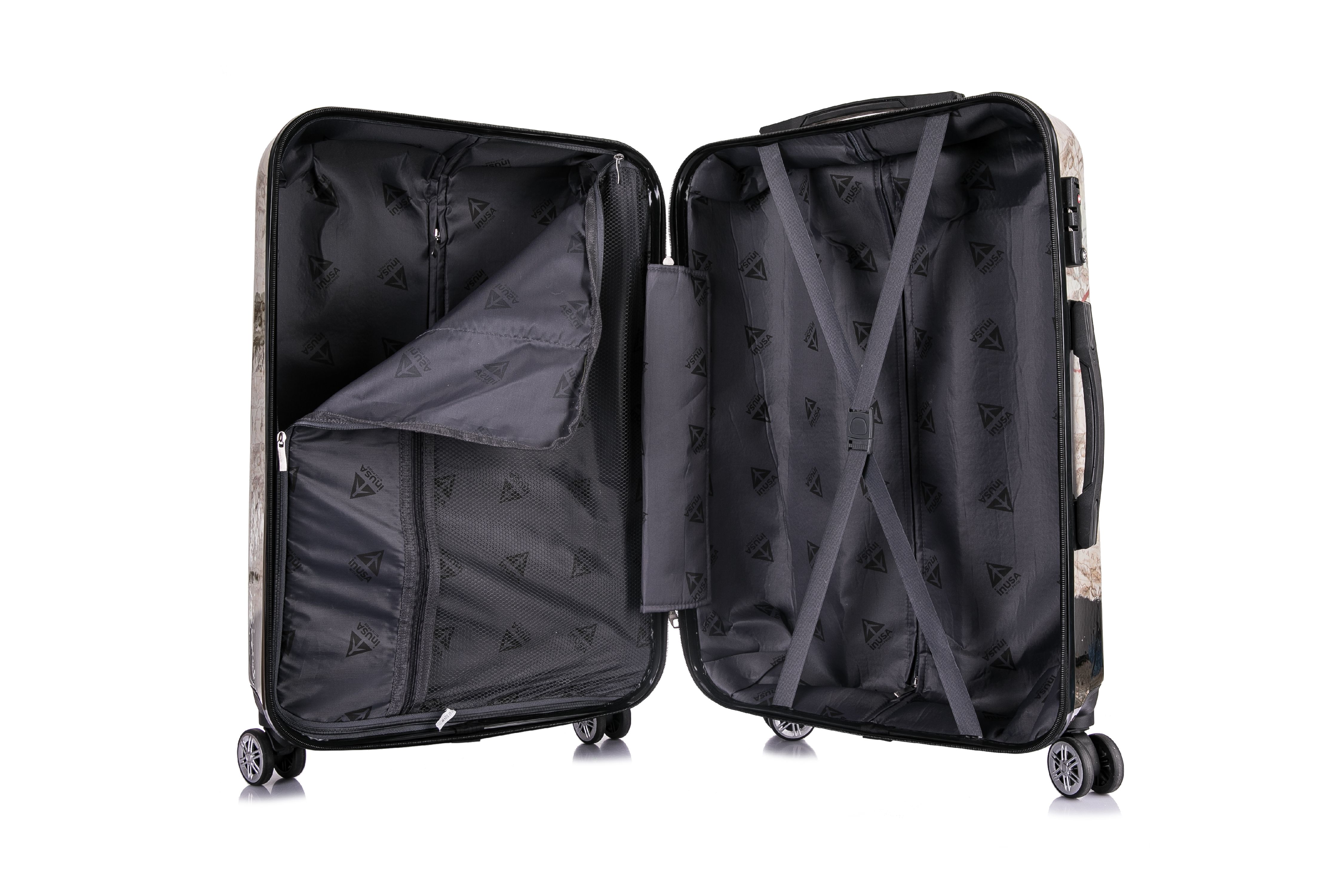 InUSA Print 24" Hardside Checked Luggage with Spinner Wheels, Handle and Trolley, Paris - image 9 of 15