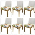 Gaeub Travel Animals Square Chair Seat Covers, Stretch Fitted Printed