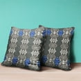 thumbnail image 3 of Amrita Sen Designs  26 x 26 in. Carnival Geo Broadcloth Indoor & Outdoor Zippered Pillow - Brown & Blue, 3 of 4