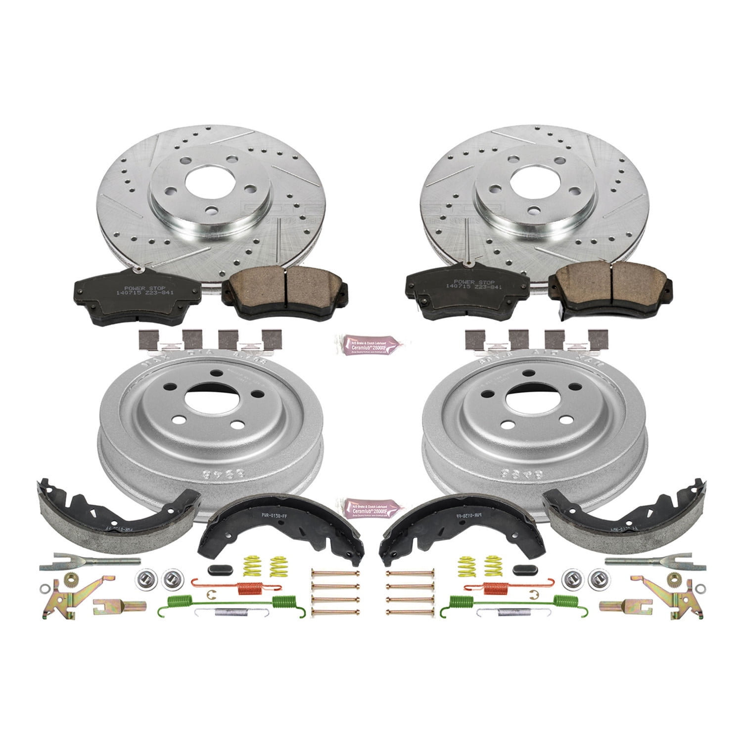 PowerStop Front and Rear Z23 Evolution Sport Brake Pad Rotor Drum and Shoe Kit Fits: CHRYSLER Select Models K15208DK