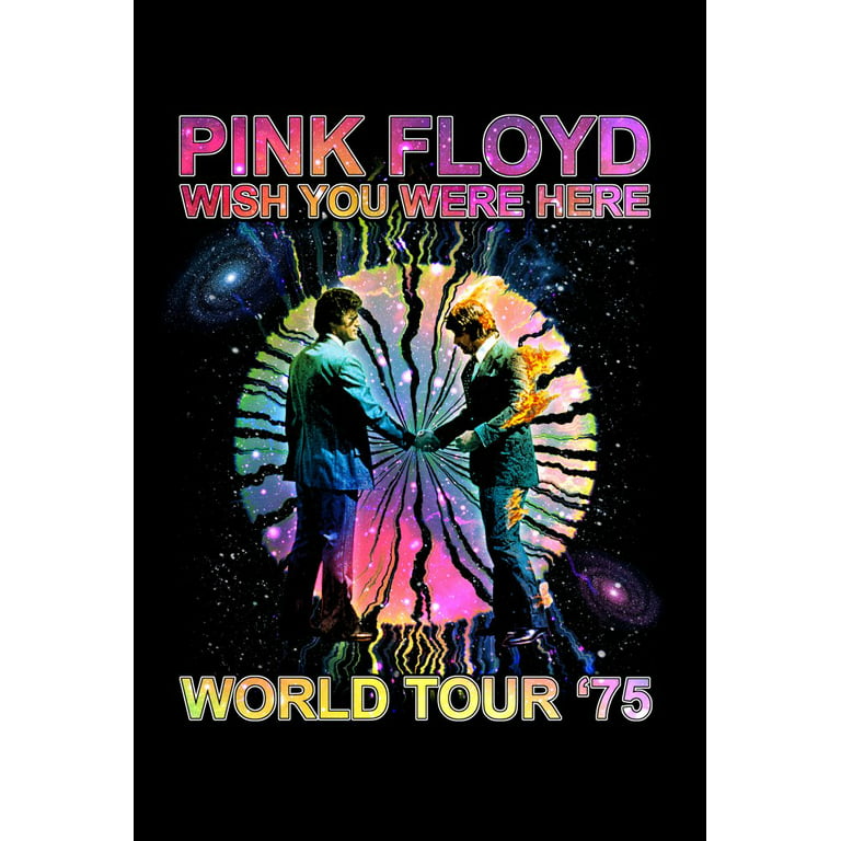 Pink Floyd Wish You Were Here World Tour '75 Men's Black T-shirt-XXL