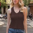 thumbnail image 2 of AherBiu Sweater Tank Tops for Women Cable Knitted V Neck Sleeveless Cropped Summer Casual Pullover Shirts Blouse, 2 of 3