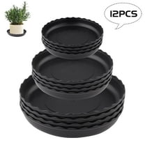 urorentea 12Pcs Plant Saucer, Plastic Plant Drip Trays, 6 8 10 inch Black Round Plant Pot Saucers, Drip Tray for Indoor Outdoor Garden Plants