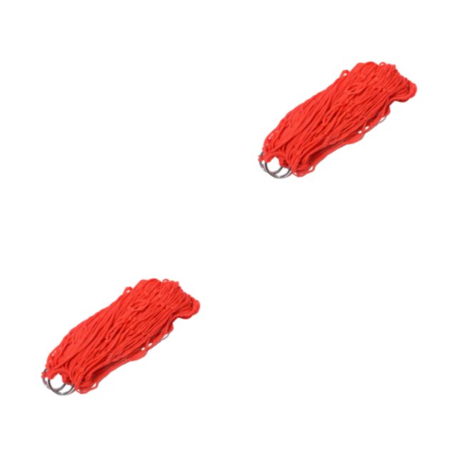 Sonducket Cuerda de nylon Malla Hamaca Columpio para dormir Muebles Cama colgante Plegable Ligero Senderismo Hogar Adultos Playa Patio Rojo Rojo 2piezas
