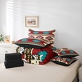 thumbnail image 6 of jejeloiu Ancient Bohemian Aztec 7pcs Bedding Comforter Set,Boho Exotic Style Queen Bedding Sets,Red Beige Cyan Queen Sheet Sets For Men Women,Breathable Home Decor Reversible, 6 of 8