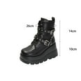 thumbnail image 4 of Black Womens Mid-Calf Boots With Round Toe And Side Zipper For Casual Wear And Thick Sole Comfort, 4 of 9