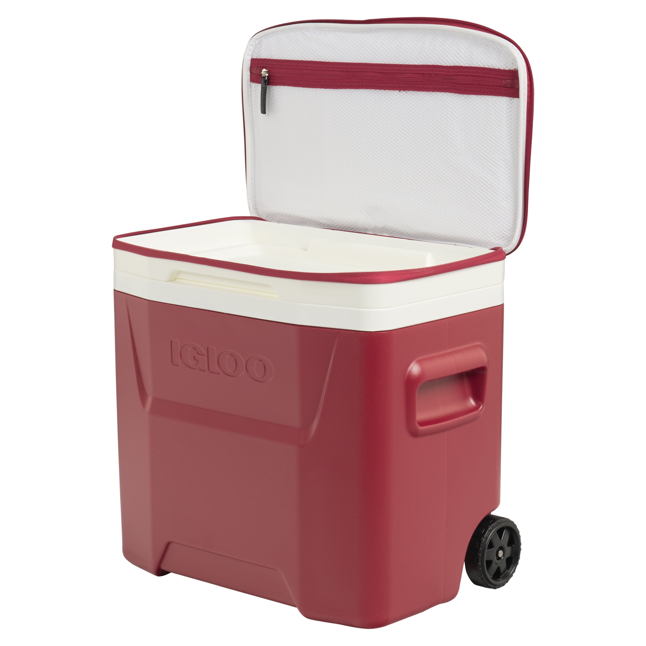 University of Arkansas Razorbacks 28 QT Laguna Soft Top Wheeled Cooler by Igloo, Red