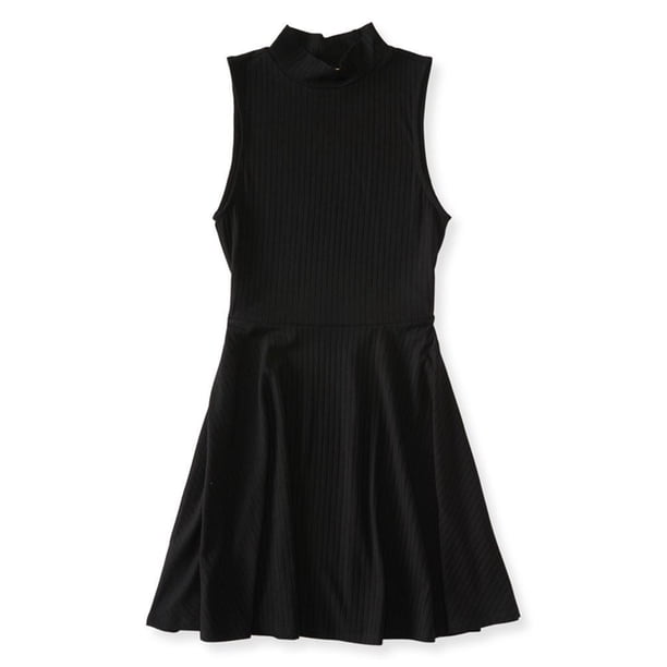 Aeropostale Vestido suéter sin mangas para mujer, negro, XS