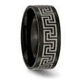 thumbnail image 4 of Titanium Black IP-plated Greek Key Laser Etched 8mm Brushed/Polished Band, 4 of 6