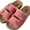 Pink, variant on Roxoni Women's Comfort Flat Sandals Double Buckle Adjustable Straps Flat Slides Footbed Suede