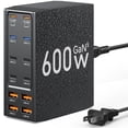 thumbnail image 1 of Estación de carga USB SAIPKYGS Cargador USB C de 600 W y 12 puertos, 1 of 6