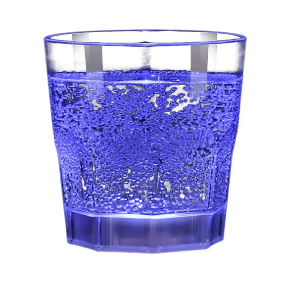 Blue Led Light Up Drinking Glasses 12 Oz Glow Cups With 8 Color Modes Plastic Party Tumblers For Birthday Wedding Halloween Christmas Celebrations Beverage Containers Battery Operated