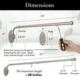 thumbnail image 3 of Meriville 24"-38" Swing Arm Curtain Rod, 3/4" Diameter, Pewter, 2 pieces, 3 of 7