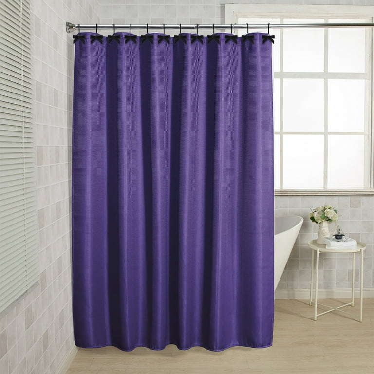 Bow Knot Shower Curtain Hooks — 12 Pack, Black, Aluminum Alloy, Smooth Glide, Decorative