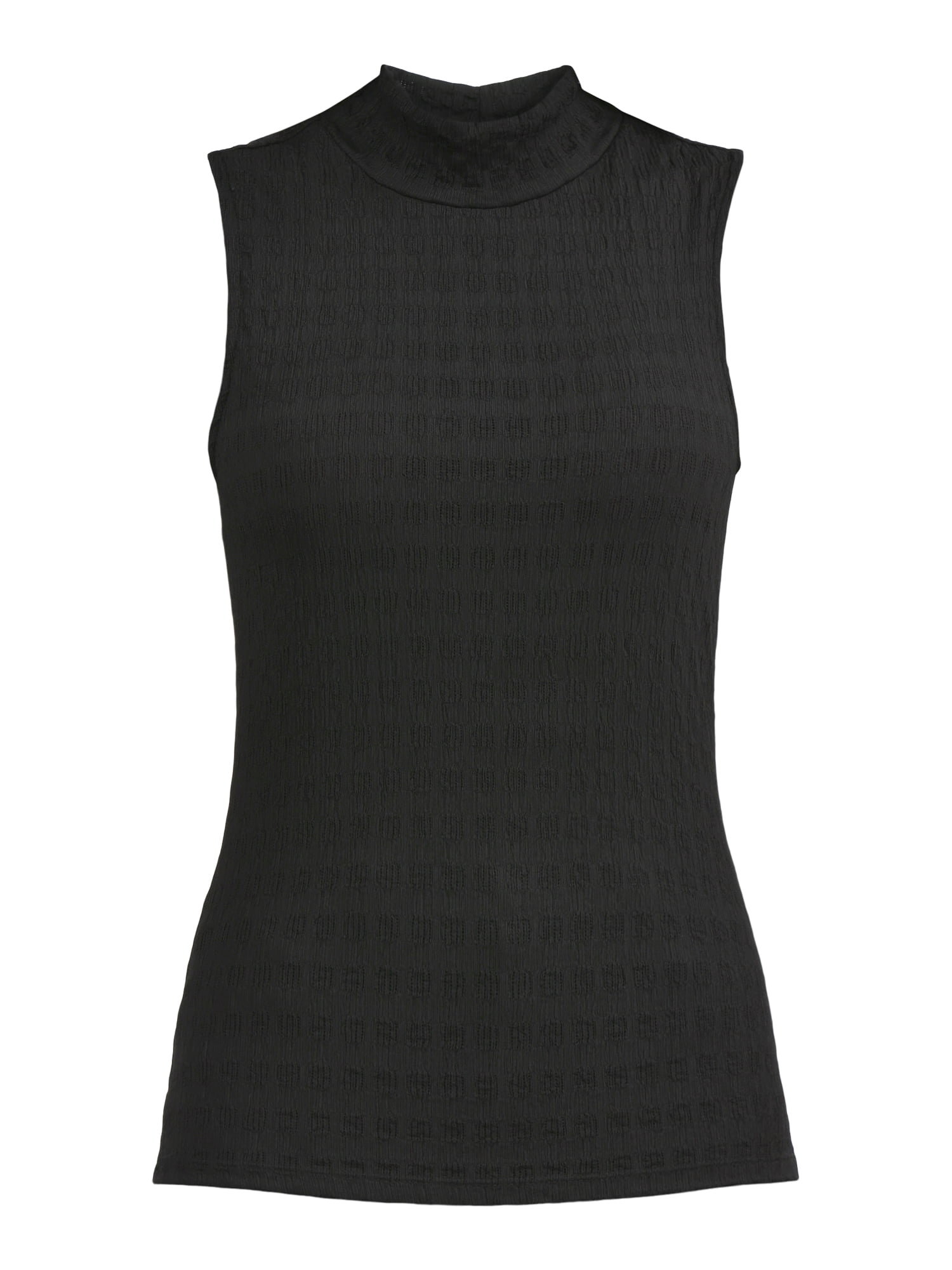 Time and Tru Women's Pucker Mock Neck Top, XS-XXXL