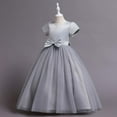thumbnail image 4 of Wavsuf Flower Girls Dress Nets Bow Gray Princess Dress Size 11-12 Years, 4 of 5