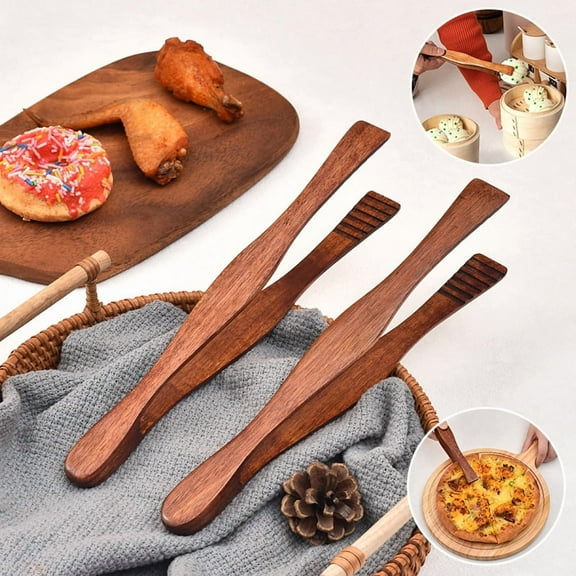 Wooden Kitchen Tongs Food Tongs Salad Serving BBQ Tongs Meat Bread Toast Food Clip BBQ Clamp Kitchen Buffet Utensil Tools