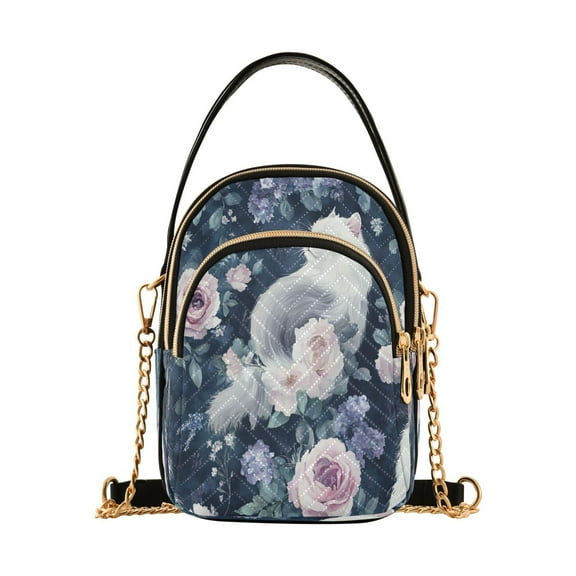 Cross Body Fashion Shoulder Waist Purse Bags Charming Cat Blossoms Pocket Handbags