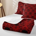 thumbnail image 4 of Homewish Bohemian Skull Skeleton Quilt Full,Vintage Red Damask Full Bedspread Sets,Halloween Duvet,3 Pieces, 4 of 7