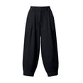 thumbnail image 4 of Linen Barrel Pants Women Cotton Palazzo High Waisted Balloon Pants Summer Casual Beach Boho Wide Leg Baggy Trousers, L, 4 of 8