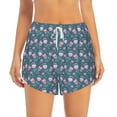 thumbnail image 2 of Xecao's Tulips Flowers for a double-layer running short for women, perfect for gym, tennis, and more, featuring a convenient pocket., 2 of 9