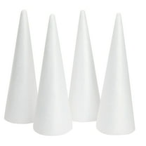 Juvale Foam Cone Pack - 4-Pack, 4.5 x 13.5 in, White - Cone-Shaped Floral Foam - DIY Craft Projects, Craft Supplies & Floral Arrangements