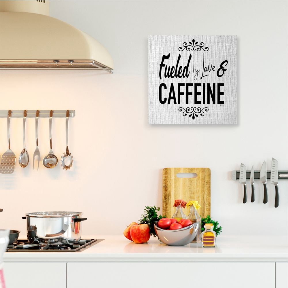 Stupell Industries Fueled by Love and Caffeine Phrase Minimal Chic Designed by Hollihocks Art