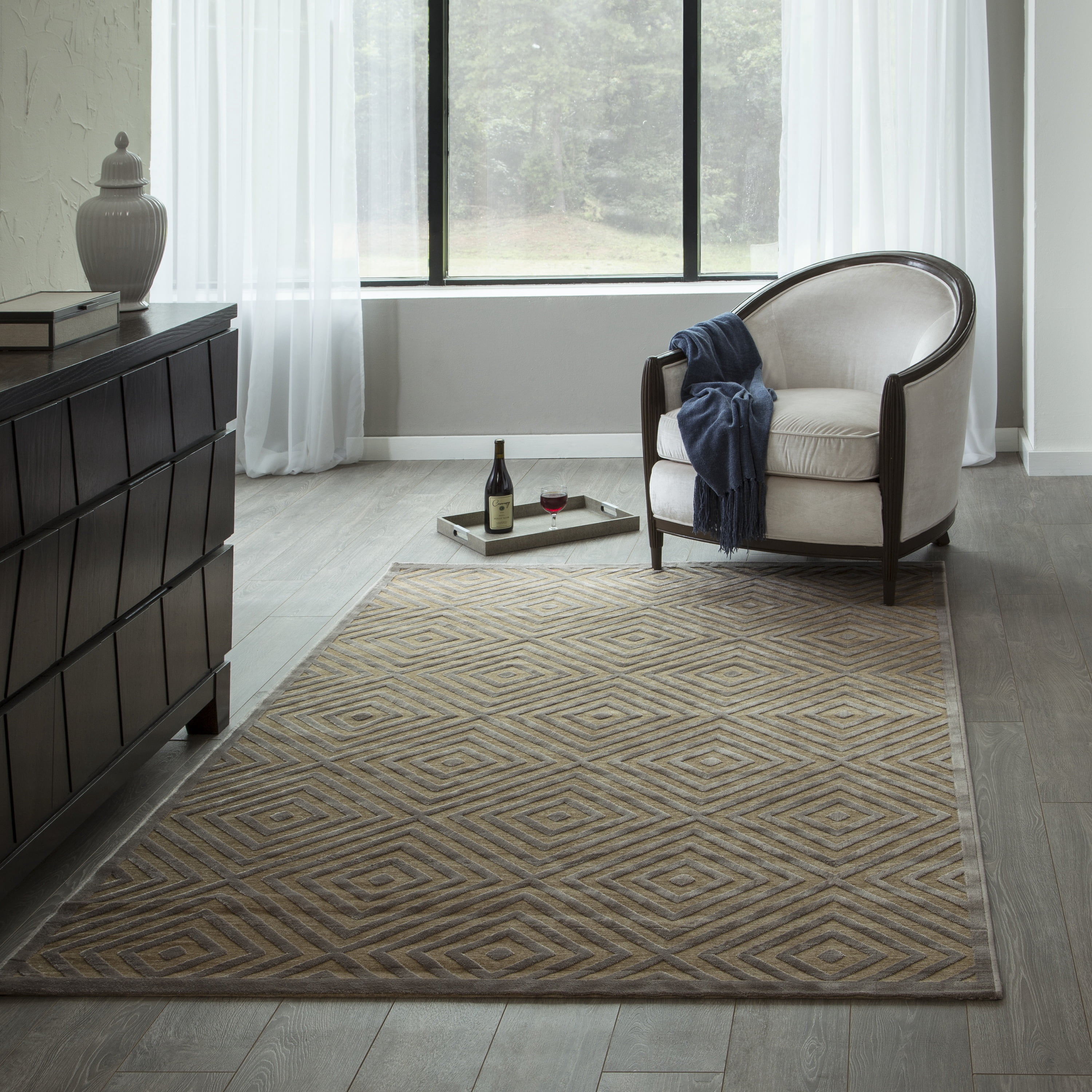 Momeni Printed Modern Contemporary Area Rugs, Brown/Gray,63" x 39"