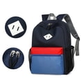 thumbnail image 6 of FUZHIQ Classic School Backpack for Ages 8-15, Simple Bookbag with Multiple Pockets, Water Resistant Lightweight Middle School Bag, Blue, 6 of 9