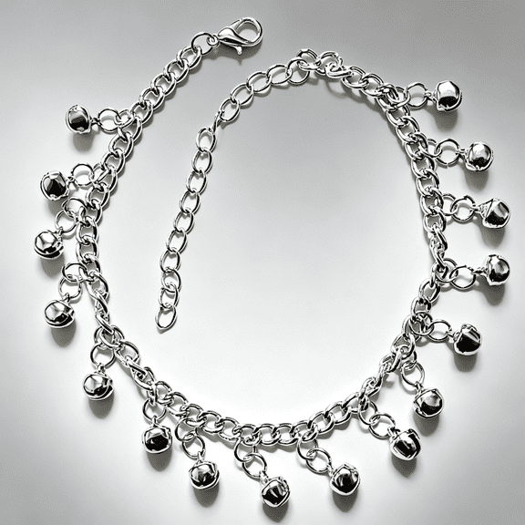 DESIGNICE Belly Dance Traditional Indian Jewelry Silvertone Ghungroo Anklet