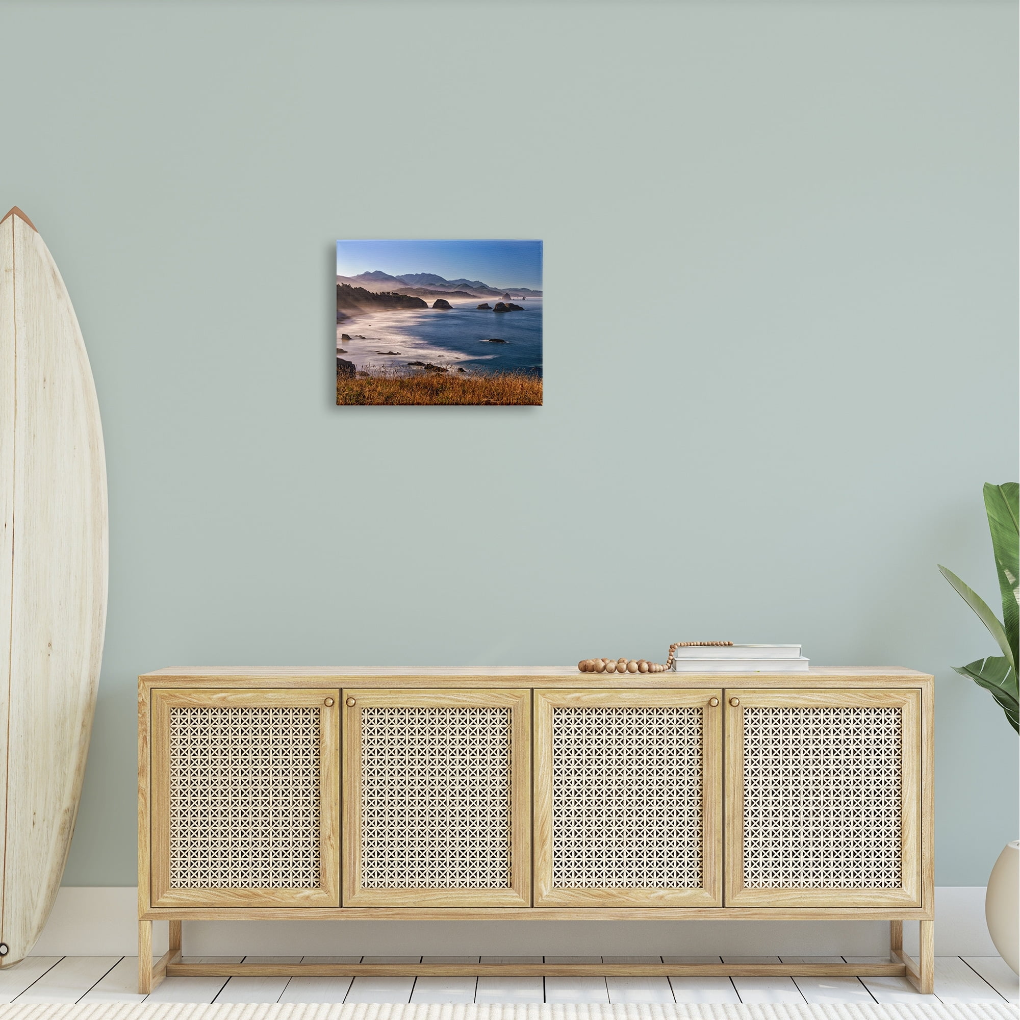 Stupell Rocky Shore Coastal Mountain Peaks Landscape Photography Gallery Wrapped Canvas Print Wall Art