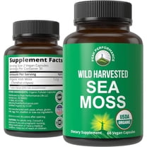 Organic Sea Moss Capsules. Wild Harvested Sea Moss Raw Organic Vegan Supplement from Red Algae Seaweed. 100% Whole Extract Raw Irish SeaMoss Superfood Pills. for Gut, Respiratory, Immune Support.