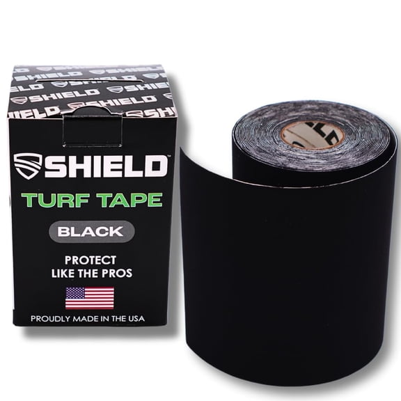 Shield Turf Tape 4 inch x 15 ft Made in The USA Waterproof Football Tape, Black