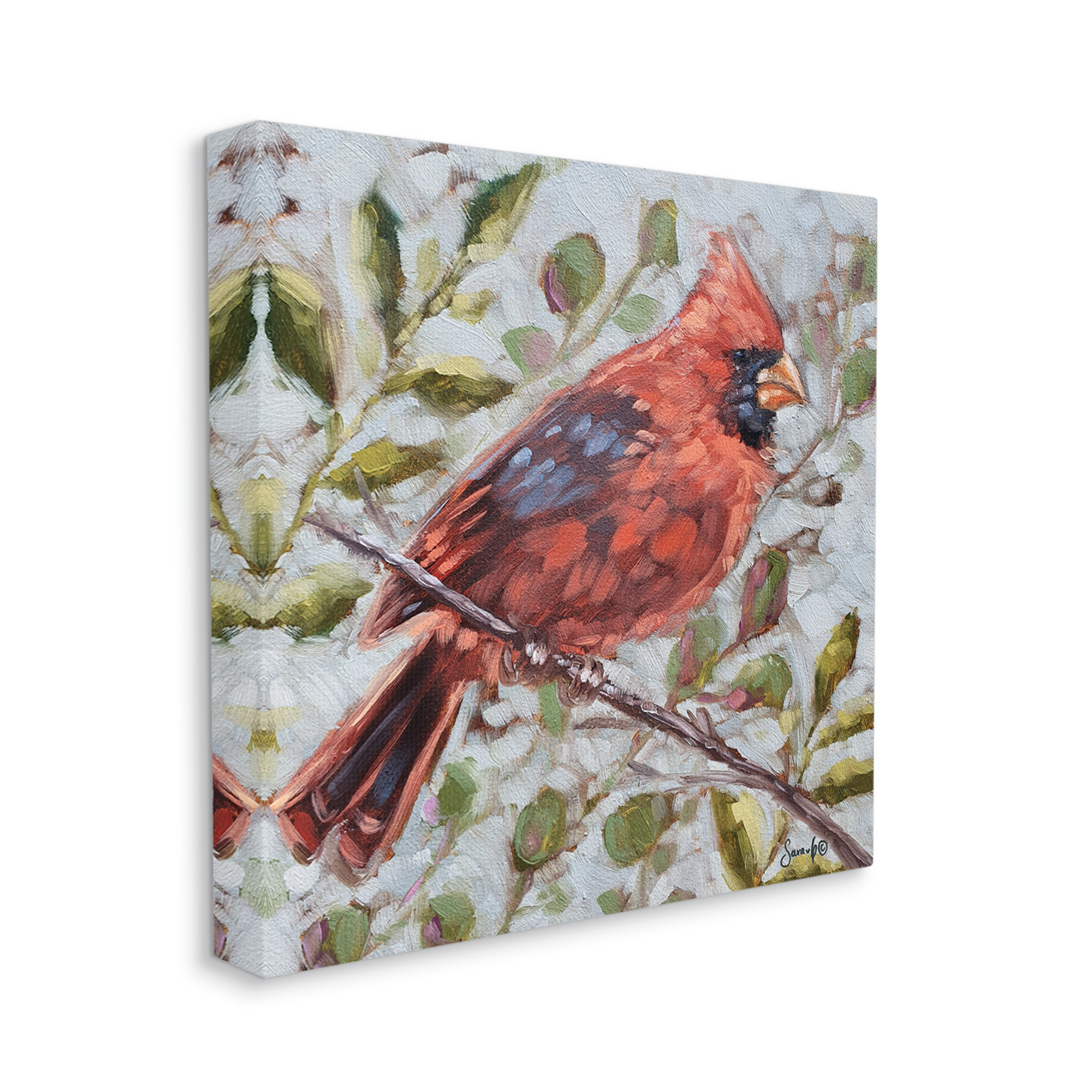 Stupell Cardinal Tree Branch Nature Animals & Insects Painting Gallery Wrapped Canvas Print Wall Art