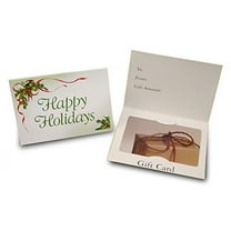 Gift Card Holder - Happy Holidays Ribbon & Holly (100 Pack)