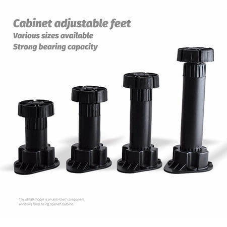 4 Pieces Adjustable Cabinet Wardrobe Closet Feet Support Legs Bathroom ...