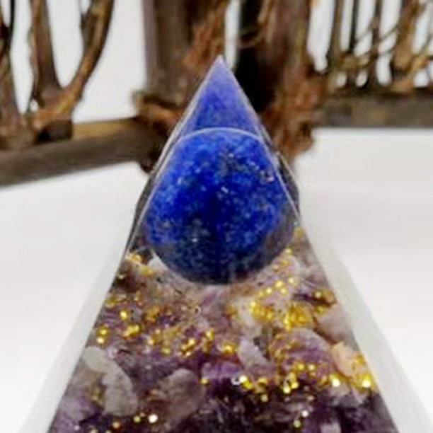 Pirámide de orgón Cristal Amatista Peridoto Piedra curativa Generador de energía (F) JShteea Libre de BPA