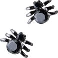 thumbnail image 1 of Pendientes minimalistas de plata de ley 925 Pendientes punk de araña negra (1 par) Rojo Verde, 1 of 5