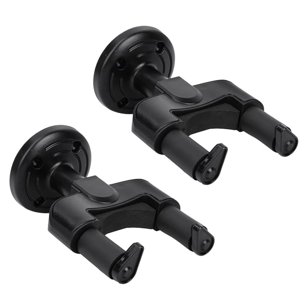 2 Soportes De Pared Para Guitarra, Ganchos De Montaje En Pared ABS Con Tornillo, Cuello Giratorio Ajustable, Revestimiento De Goma, Colgador De Guitarra Para Guitarra, Bajo,