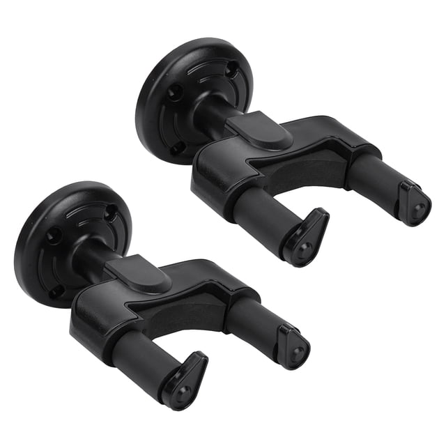 2 Soportes De Pared Para Guitarra, Ganchos De Montaje En Pared ABS Con Tornillo, Cuello Giratorio Ajustable, Revestimiento De Goma, Colgador De Guitarra Para Guitarra, Bajo,