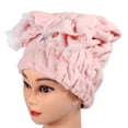 thumbnail image 3 of Toalla absorbente de microfibra para secar el cabello, turbante de secado rápido, toalla para envolver el cabello en el baño, color rosa, 3 of 3