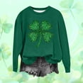 thumbnail image 2 of St Patricks Day Outfits for Women Crew Neck Long Sleeve Pullover Tops Irish Shamrock Green Print Sweatshirt Festival Shirts, 2 of 4