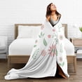 thumbnail image 5 of Flower Leaves Throw Blanket, Super Soft Anti-Pilling Flannel Bed Blankets, 60"x50", 5 of 8
