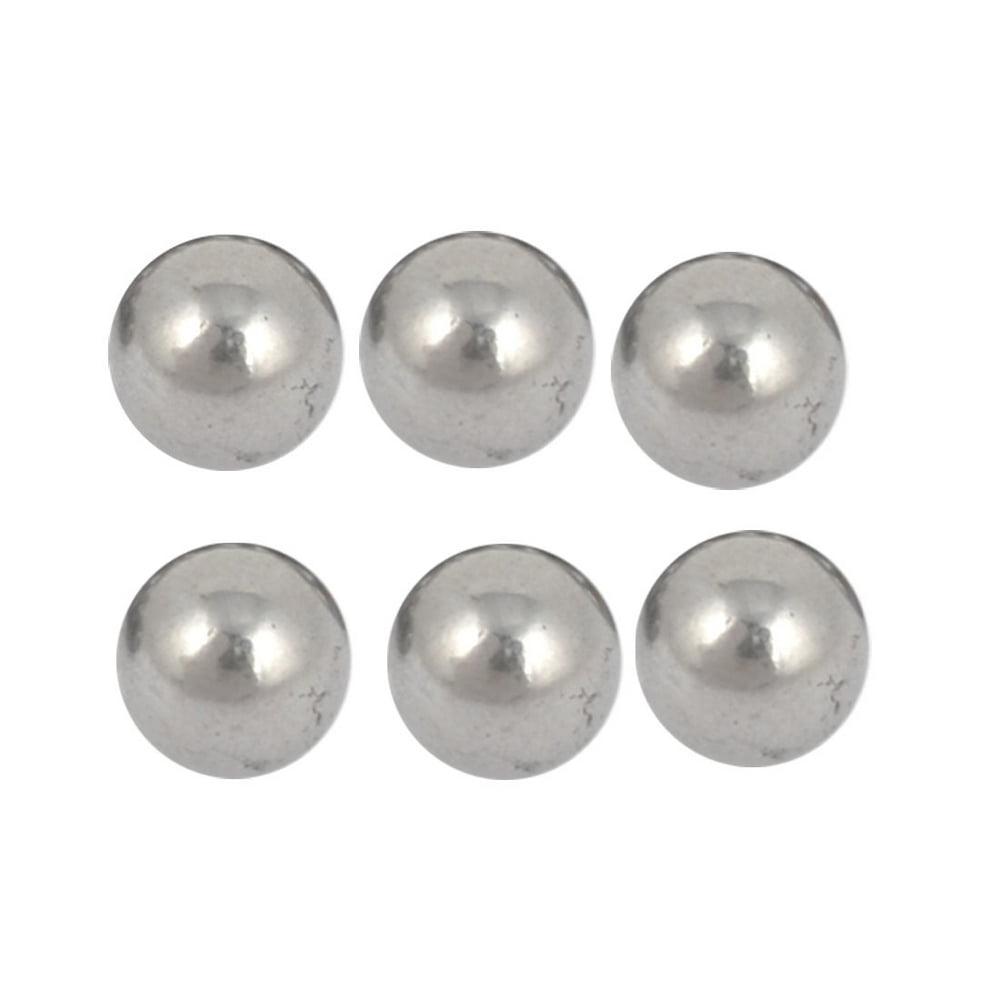Bike Bicycle Wheel Bearing Steel Balls 14mm Dia 6 Pcs Silver Tone
