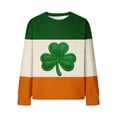 thumbnail image 5 of Craaazy St. Patrick's Day Waffle Sweatshirt for Women Green Graphic Casual Crewneck Long Sleeve Pullover Tops Gifts, 5 of 5