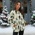 thumbnail image 2 of SCRAWLGOD Bigfoot Tree Print Beige Women Crewneck Sweatshirts with Pockets Long Sleeve Drop Shoulder Pullovers Comfortable Trendy Loose Fit Clothes for Daily Wear, XXL, 2 of 7