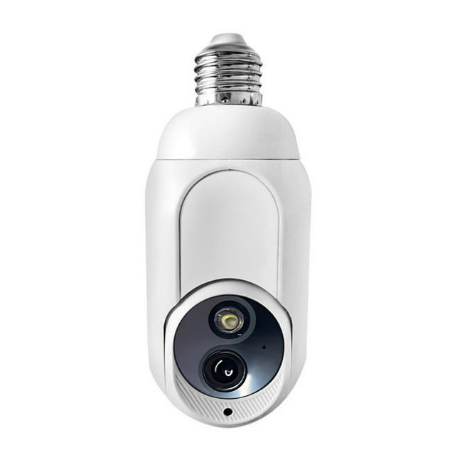 Cámara de seguridad inteligente HD de 2MP con bombilla E27 y visión nocturna con visión remota de 360 grados, inalámbrica para interiores y exteriores, vigilancia inalámbrica por WiFi.